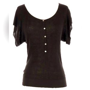 Small, chocolate brown theory top